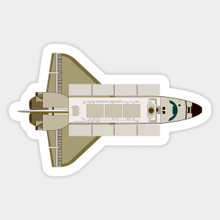 Space Shuttle Top View Retro Sticker